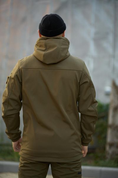Куртка SoftShell демісезонна чоловіча Reef койот S з шевроном 1279808768 фото