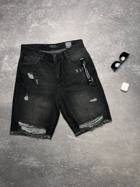 Шорти джинсові Чорні /світлі потертості 30 1852710775 фото