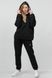 Жіночий трикотажний спортивний костюм Oversize на флісі чорний КЖ005-10 КЖ005-10 фото 3
