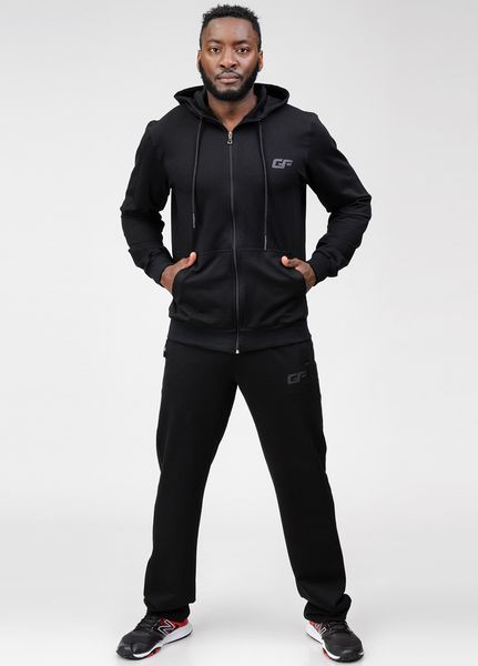 Чоловічий спортивний костюм тринитка демісезонний чорний Go fitness GKM14-1 S-M GKM14-1 фото