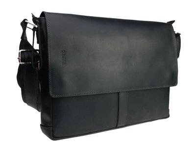 Чоловіча шкіряна сумка портфель для ноутбука та документів чорна портфель А4 smg6(45) фото