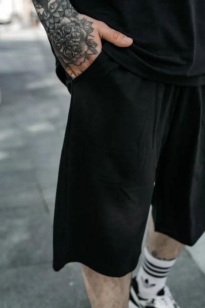 Костюм Oversize літній чоловічий чорний Футболка, шорти S-M 1620738516 фото