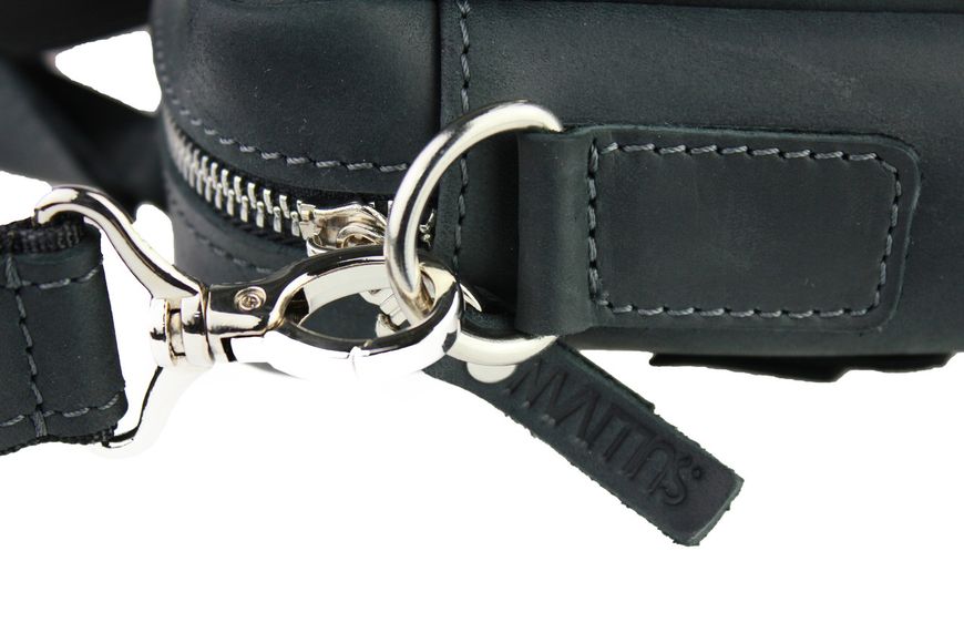 Чоловіча шкіряна сумка для ноутбука чорна портфель А4 smg9(45) фото