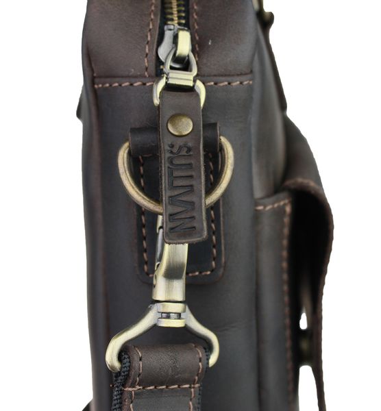 Чоловіча шкіряна сумка для ноутбука коричнева портфель А4 smg10(45) фото