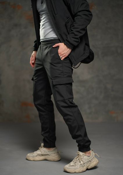 Утеплений чоловічий костюм Softshell чорний демісезонний Куртка, штани 1586881886 фото
