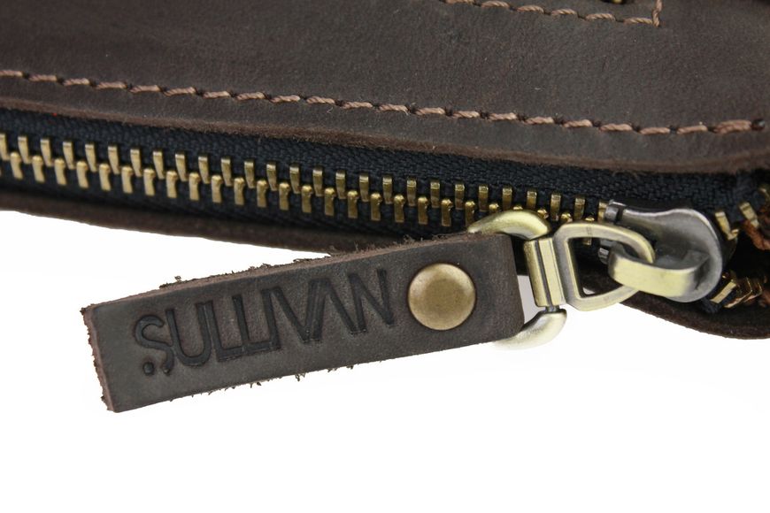 Барсетка, чоловіча сумка месенджер на плече шкіряна коричнева 24х21х3 см Sullivan smvp82(27) smvp82(27) фото