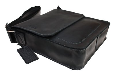 Чоловіча шкіряна сумка на плечі чорна барсетка планшетка smvp120(37) фото