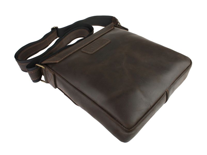 Барсетка, чоловіча сумка месенджер на плече шкіряна коричнева 25х21х5 см Sullivan smvp59(32) smvp59(32) фото