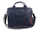 Чоловіча шкіряна сумка для ноутбука синя портфель А4 smg14(45) фото 5