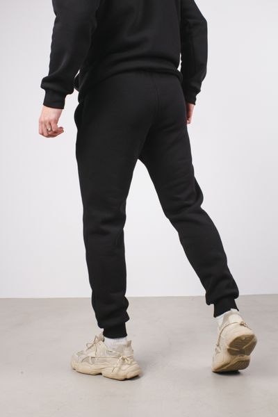 Костюм чоловічий худі+штани Estate чорний тринитка на флісі S 9816212496 фото