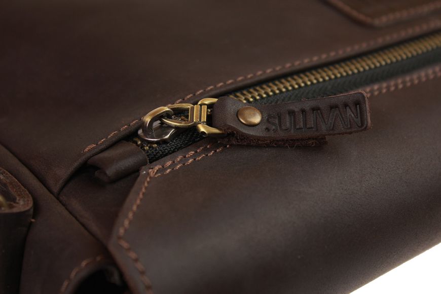 Чоловіча шкіряна сумка для ноутбука коричнева шкіряний портфель А4 smg15(50) фото