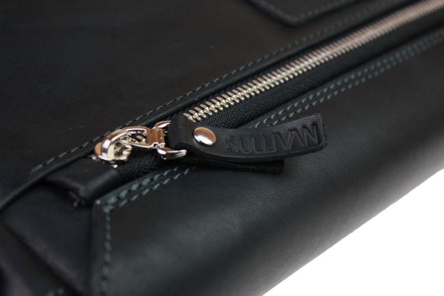 Чоловіча шкіряна сумка для ноутбука чорна портфель А44 smg17(50) фото