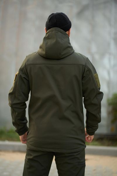Куртка SoftShell демісезонна чоловіча Reef хакі S з шевроном 1244071135 фото
