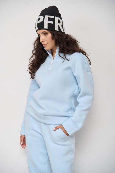Теплий жіночий трикотажний костюм Світло-блакитний на флісі Lumina Fleece від Fanme XS 1822022 фото