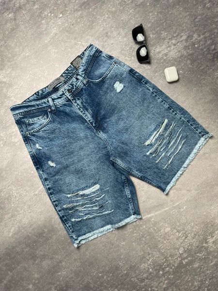 Шорти джинсові темно-сині 30 1552189874 фото