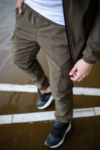 Теплые мужские брюки SoftShell хаки S "Intruder" 1589541281 фото
