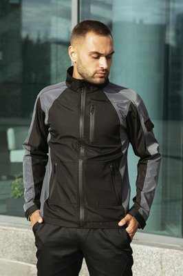 Мужская осенняя-весенняя куртка ветровка серая-черная Intruder SoftShell Lite 'iForce' 1589542223 фото