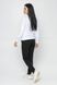 Жіночий спортивний трикотажний костюм Go-fitness біло-чорний світшот-штани КЖ019-4 фото 2