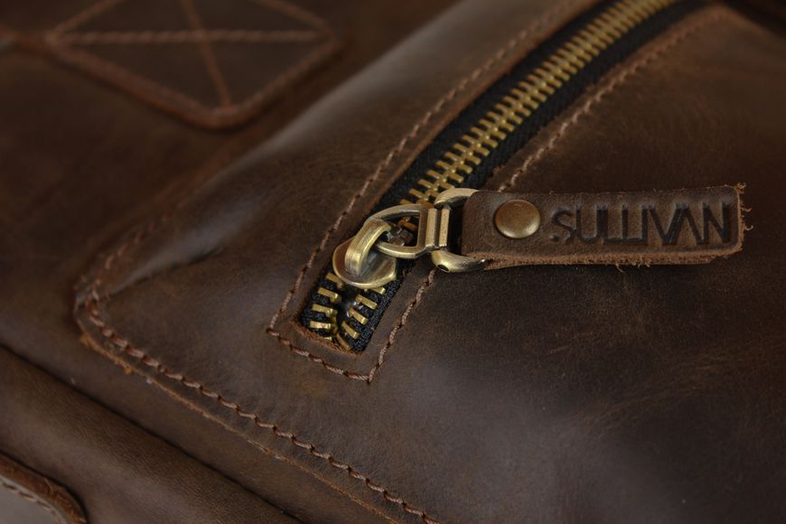 Чоловіча шкіряна сумка для ноутбука коричнева шкіряний портфель А4 smg20(46) фото