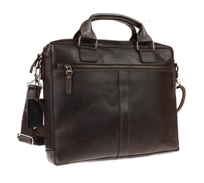 Чоловіча шкіряна сумка для ноутбука коричнева портфель А4 smg21(45) фото