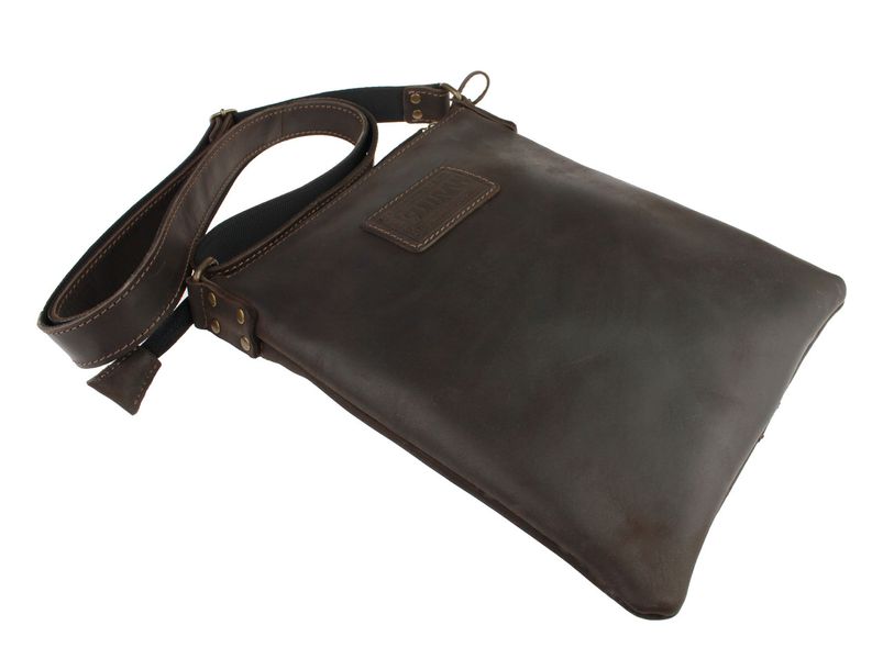 Барсетка, чоловіча сумка месенджер на плече шкіряна коричнева 24х20х3 см  Sullivan  smvp60(22) фото