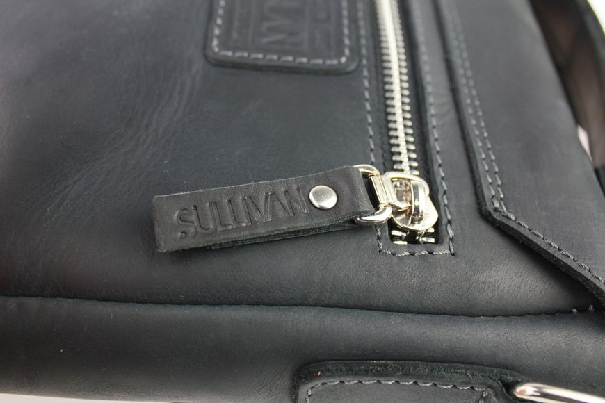 Барсетка, чоловіча сумка на плече за ручкою шкіряна чорна 23х19х5 см Sullivan smvp98(35) smvp98(35) фото