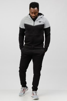 Мужской спортивный костюм трикотаж демисезонный Go fitness черный - серый КМ026-1 S-M КМ026-1 фото