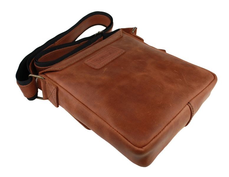 Барсетка, чоловіча сумка месенджер шкіряна світло-коричнева 23х19х5 см Ручна робота smvp66(25) smvp66(25) фото