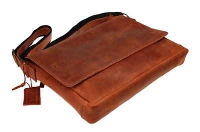 Чоловіча шкіряна сумка для ноутбука світло-коричнева портфель А4 smg25(50) фото
