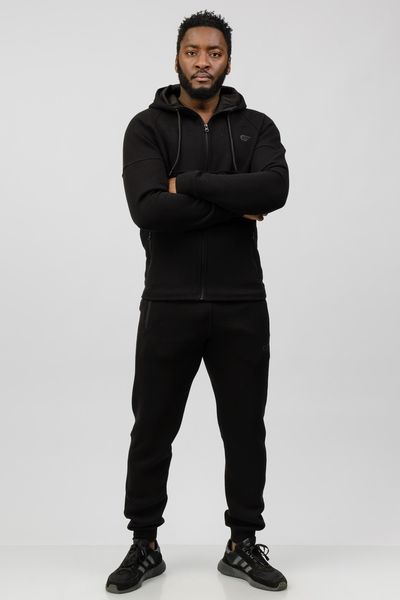 Утеплений Чоловічий спортивний костюм на флісі Go fitness чорний КМ028-2 S-M КМ028-2 фото