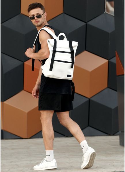 Чоловічий рюкзак ролл екошкіра Sambag RollTop LTT білий 24238008m фото