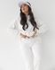 Базовий жіночий костюм SIZE+ від Fanme худі+джогери тринитка петля Білий XL 4982000 фото 4