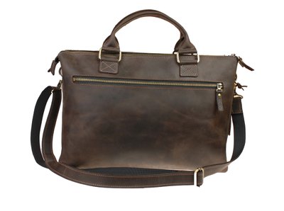 Чоловіча шкіряна сумка для ноутбука коричнева портфель А4 smg29(60) фото