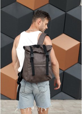 Чоловічий рюкзак ролл Sambag RollTop BSH світло-коричневий нубук 24211061m фото