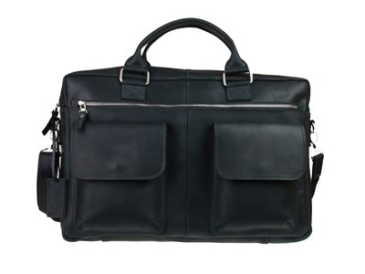 Чоловіча шкіряна сумка для ноутбука чорна портфель А4 smg31(60) фото