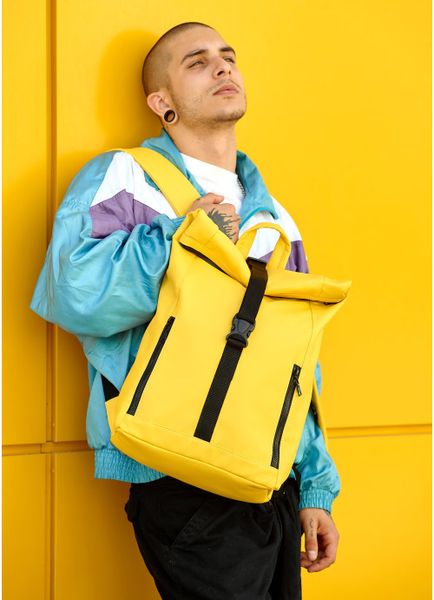 Чоловічий рюкзак екошкіра Sambag RollTop One жовтий 24208028m фото
