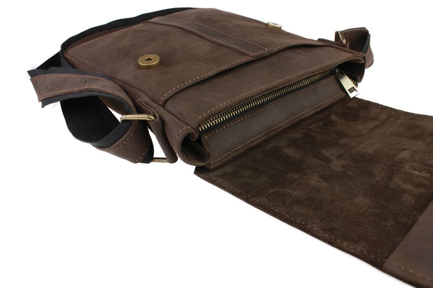 Месенджер, сумка на плече чоловіча шкіряна коричнева 25х21х5 см Sullivan smvp49(30) smvp49(30) фото