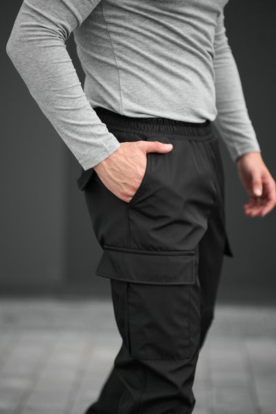 Брюки джогери спортивні з карманами плащівка Hope чорні S 37586214921 фото