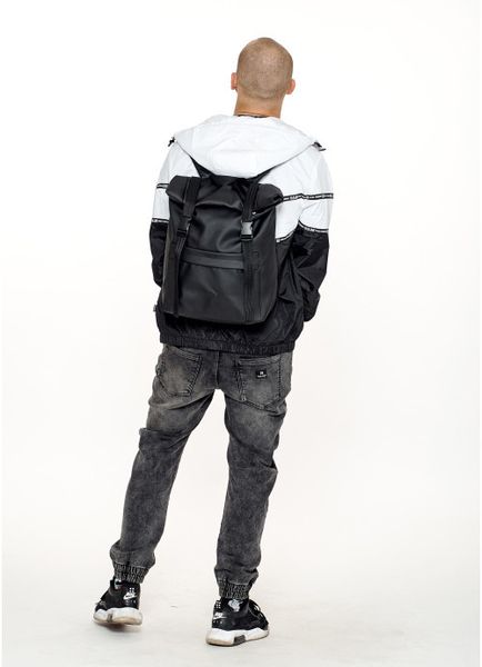 Рюкзак міський екошкіра RollTop чорний 24211001m фото