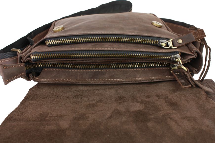 Барсетка, чоловіча сумка через плече шкіряна коричнева 25х21х5 см Sullivan smvp51(40) smvp51(40) фото