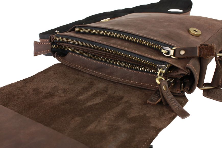 Барсетка, чоловіча сумка через плече шкіряна коричнева 25х21х5 см Sullivan smvp51(40) smvp51(40) фото