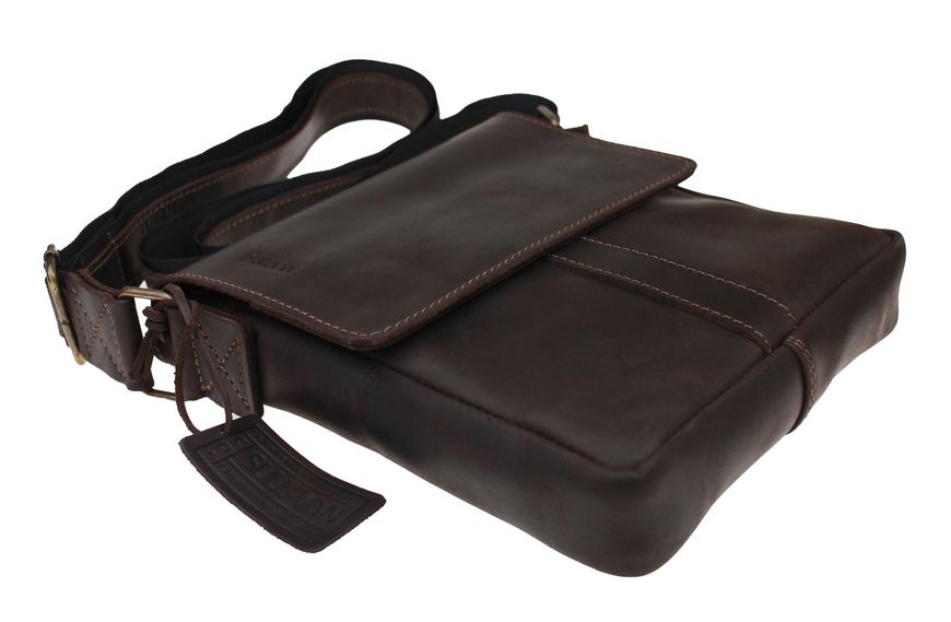 Чоловіча шкіряна сумка на плече Sullivan коричнева барсетка планшетка ручна робота smvp126(30) фото