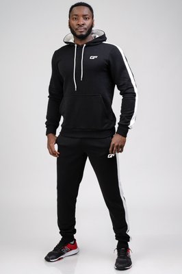 Чоловічий спортивний костюм трикотаж демісезонний чорний Go fitness КМ006 S-M КМ006 фото