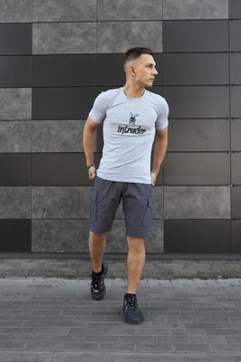 Комплект літній чоловічий сіра футболка Bunny + шорти сірі Miami 9889697295 фото