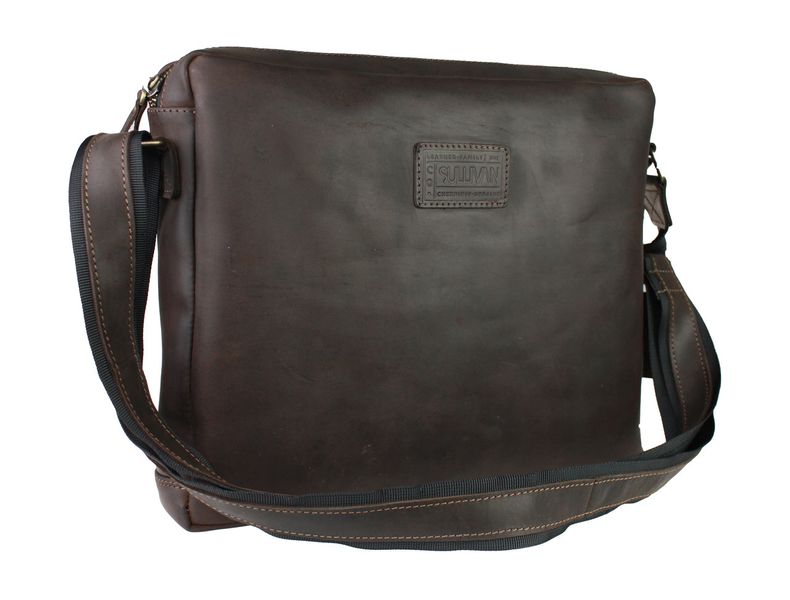 Чоловіча шкіряна сумка для ноутбука коричнева портфель А4 smg5(40) фото