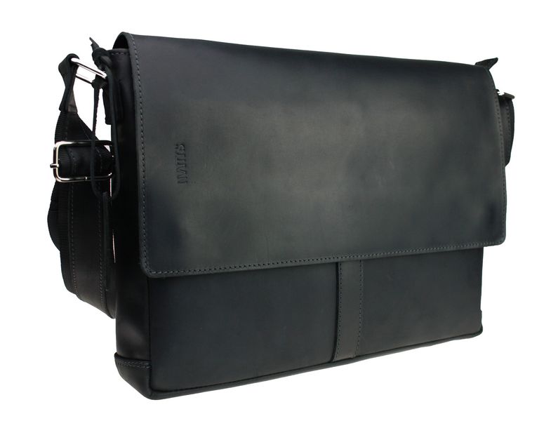Чоловіча шкіряна сумка для ноутбука чорна портфель А4 smg6(45) фото