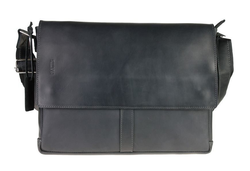 Чоловіча шкіряна сумка для ноутбука чорна портфель А4 smg6(45) фото