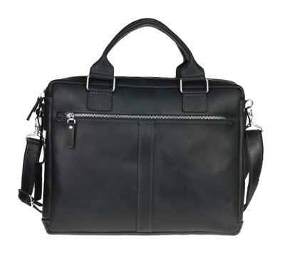 Мужская кожаная сумка для ноутбука черная портфель А4 smg7(45) фото