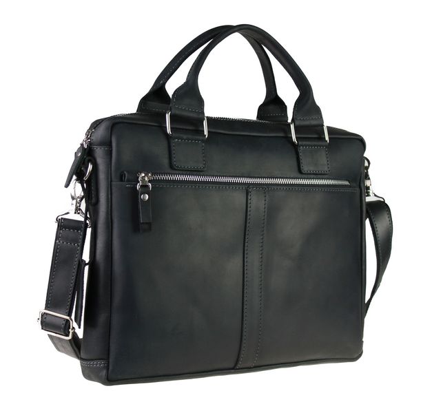 Чоловіча шкіряна сумка для ноутбука чорна портфель А4 smg7(45) фото