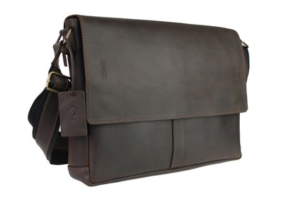 Чоловіча шкіряна сумка портфель для ноутбука та документів коричнева портфель А4 smg4(45) фото